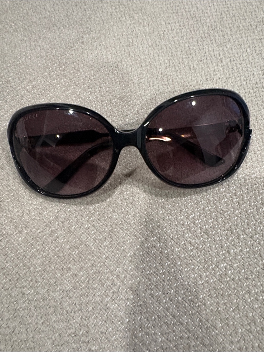 Gucci Black Frame Brown Gradient Lens Women's Sunglasses